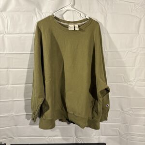 Vintage Champion Reverse Weave Warm Up Sweatshirt Men’s 2XL Olive Green